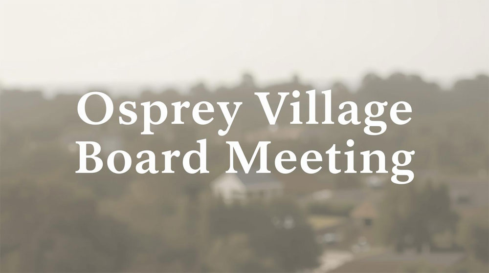 Osprey Village Board Meeting